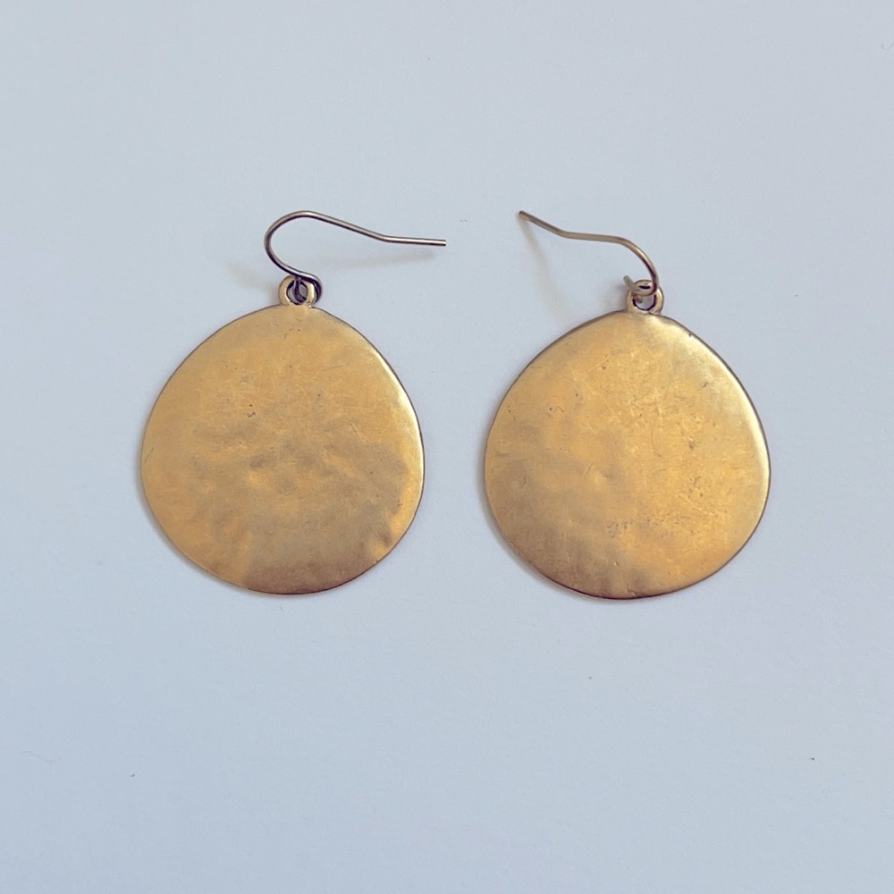 Gold Medallion Dangle Earrings